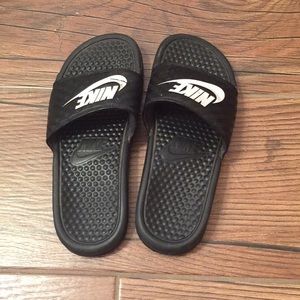 Black Nike Slides